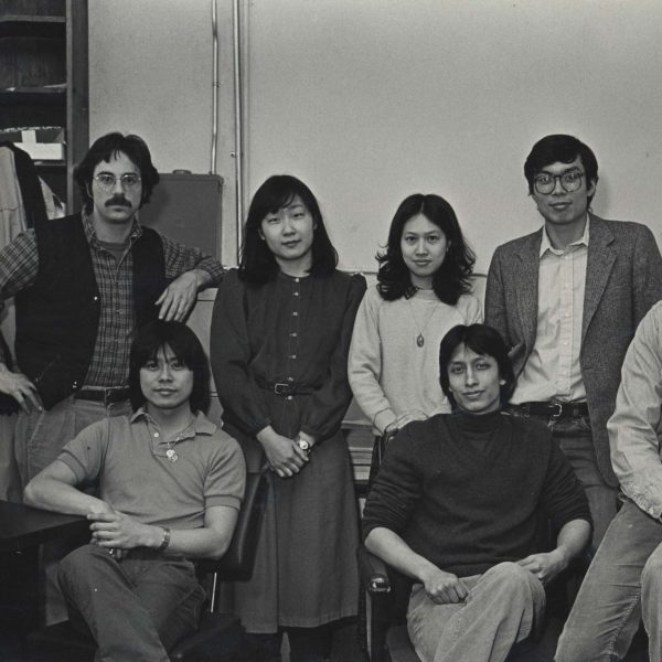 Earliest staff group photo, Pail Calhoun, Charles Lai黎重旺, Couldn’t recognize, Yuet-fung Ho何月凤, James Dao陶启华, John Kuo Wei Tchen陈国维, Robert Glick, 1980-1984