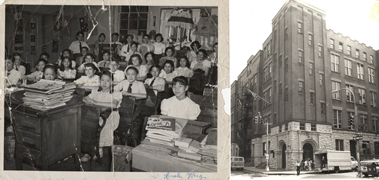 12 June 2019 Posted.
Left：Mrs. Carbone's 6th grade class at P.S. 23, Courtesy of Richard Wong, Museum of Chinese in America (MOCA) Collection;
Right：P.S. 23 Façade. Photograph taken by Emile Bocian. Museum of Chinese in America (MOCA) Collection.
左图：Carbone老师的第23公立小学6年级课堂，Richard Wong捐赠，美国华人博物馆（MOCA）馆藏；
右图：第23公立小学正面，包信拍摄，美国华人博物馆（MOCA）馆藏