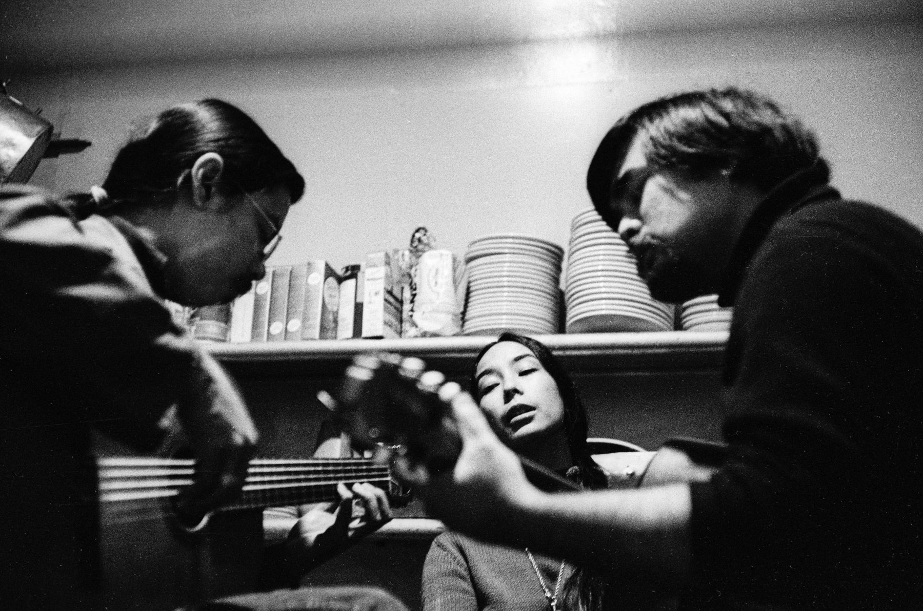 Bob Hsiang, A Grain of Sand trio rehearsal at Folk City, 1971