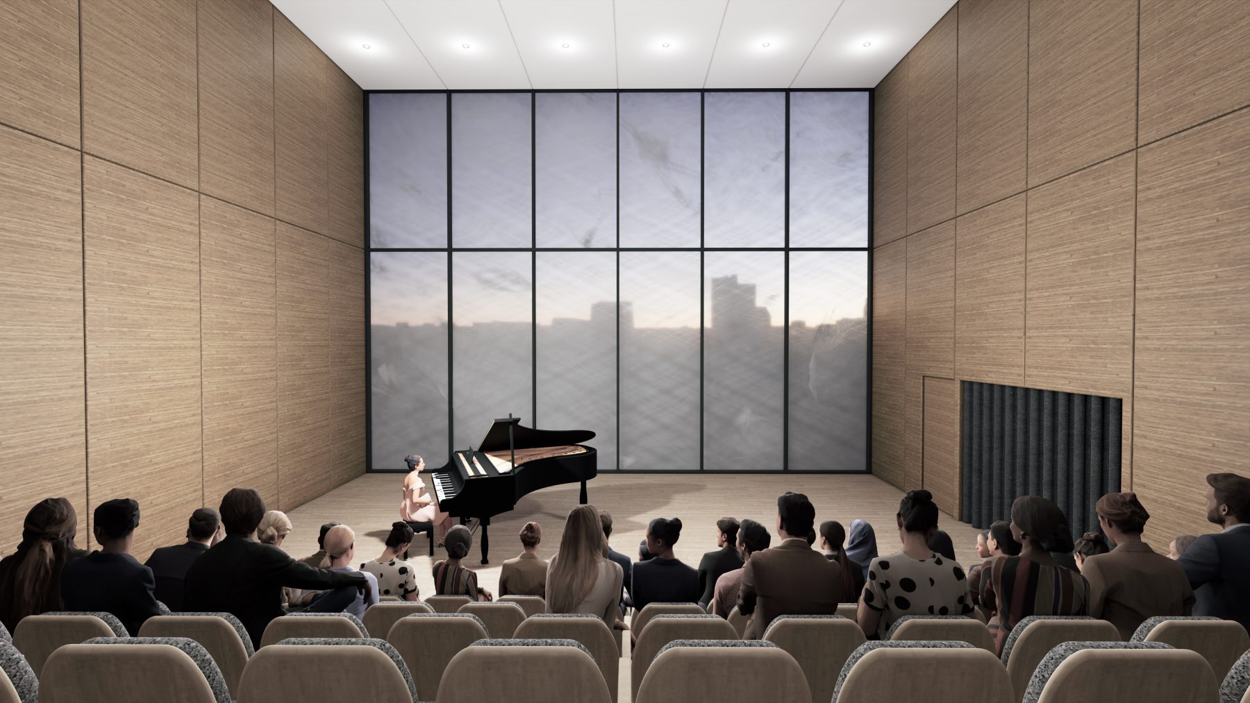 Museum of Chinese in America Interior Rendering - Auditorium | Maya Lin Studio © 2022