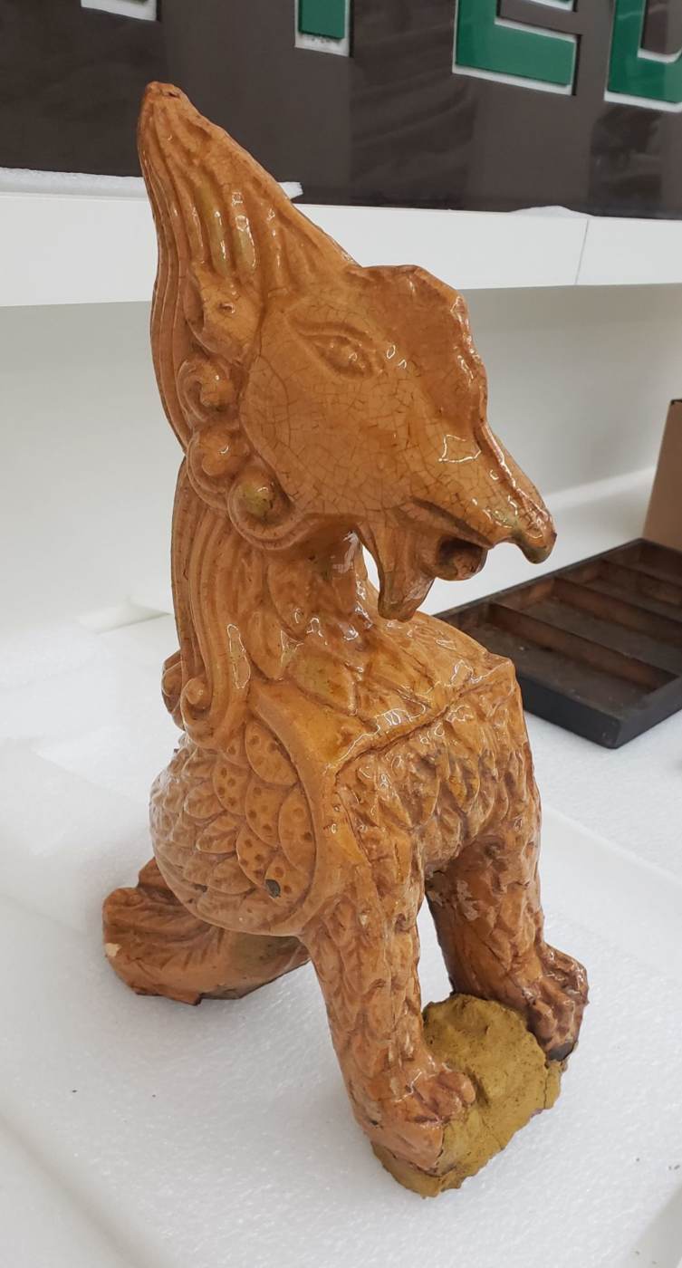 Terracotta Glazed Statuette from 241 Canal Street. Museum of Chinese in America (MOCA) Collection.