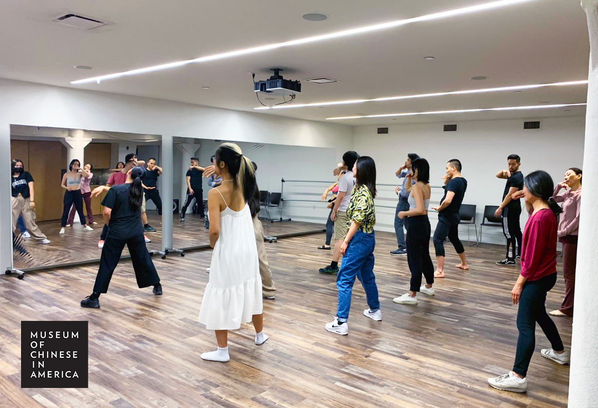 Snapshot of a dance workshop led by Choreographer Jiemin Yang, recipient of Asian American Arts Alliance's Micro-Grant